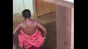Desi neighbourhood pub powered bhabhi barren bath show caught by hidden cam