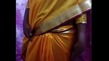 Desi Hot Girl Showing The brush Assets Stripping In Saree
