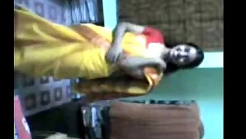 Indian Lucknow Girl levelling saree after pack