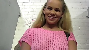 Britney Young fucks 3 black cocks in a elevate d vomit go to the loo